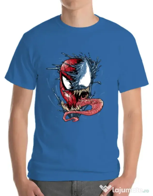 Tricou ADLER barbat Venom vs Spiderman Albastru azuriu