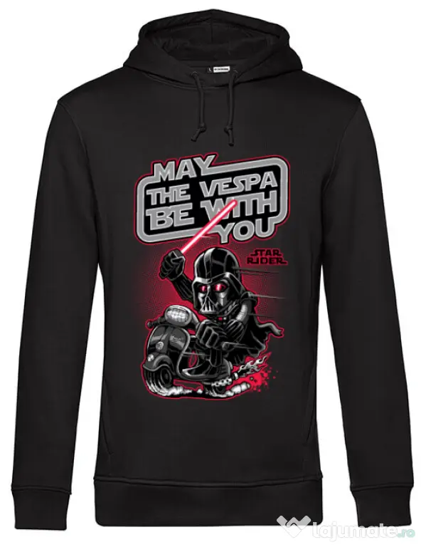Hoodie barbat cu gluga Star rider Negru