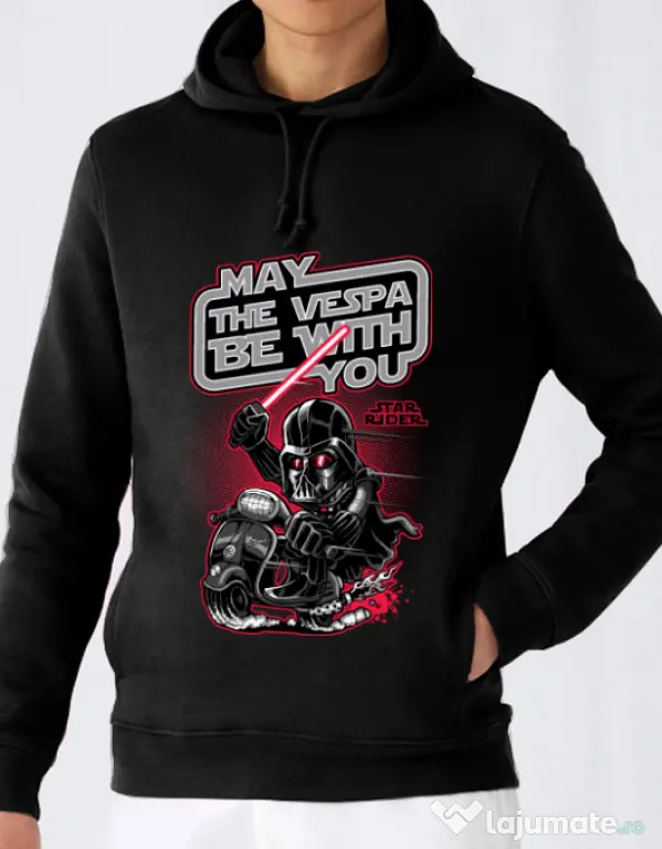 Hoodie barbat cu gluga Star rider Negru