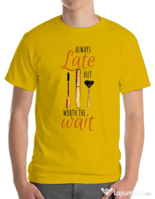 Tricou ADLER barbat Always late Galben