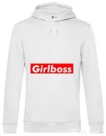 Hoodie barbat cu gluga Girlboss Alb