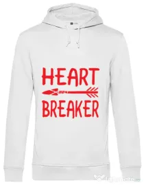 Hoodie barbat cu gluga Heart breaker Alb
