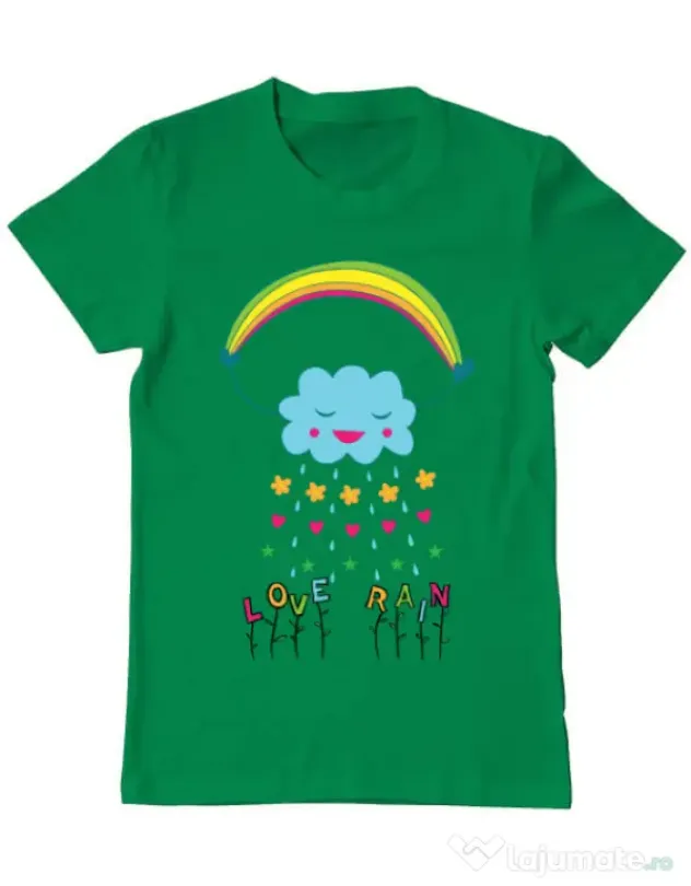 Tricou ADLER barbat Love rain Verde mediu