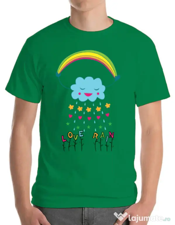 Tricou ADLER barbat Love rain Verde mediu