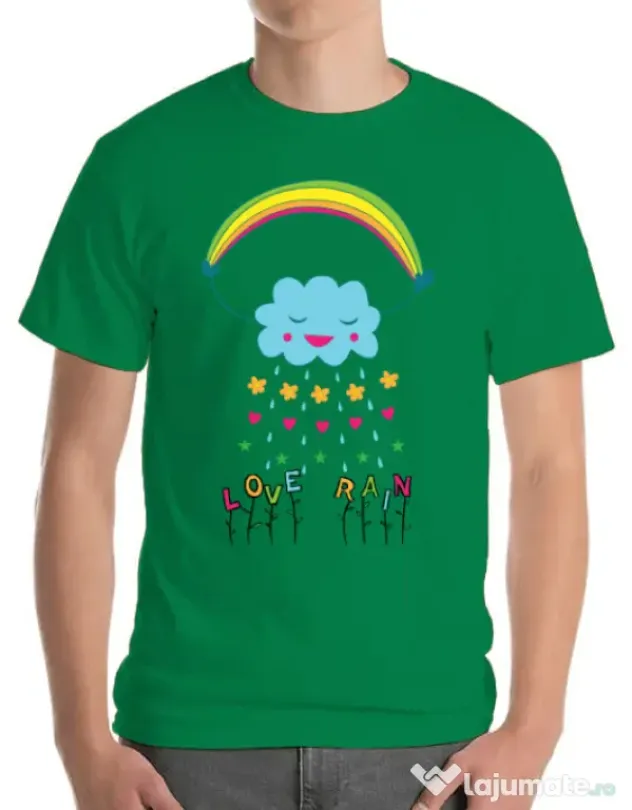 Tricou ADLER barbat Love rain Verde mediu