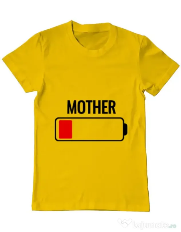 Tricou ADLER barbat Mother battery Galben
