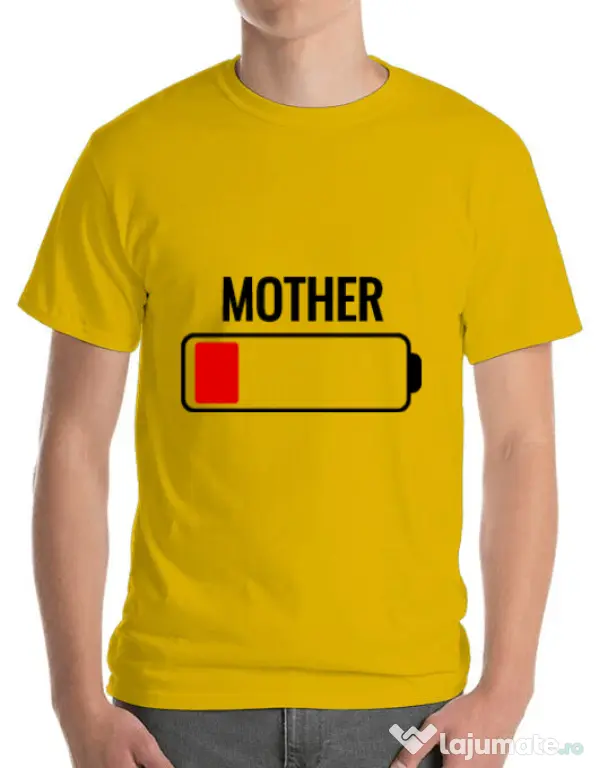 Tricou ADLER barbat Mother battery Galben