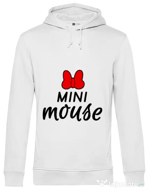 Hoodie barbat cu gluga Mini mouse Alb