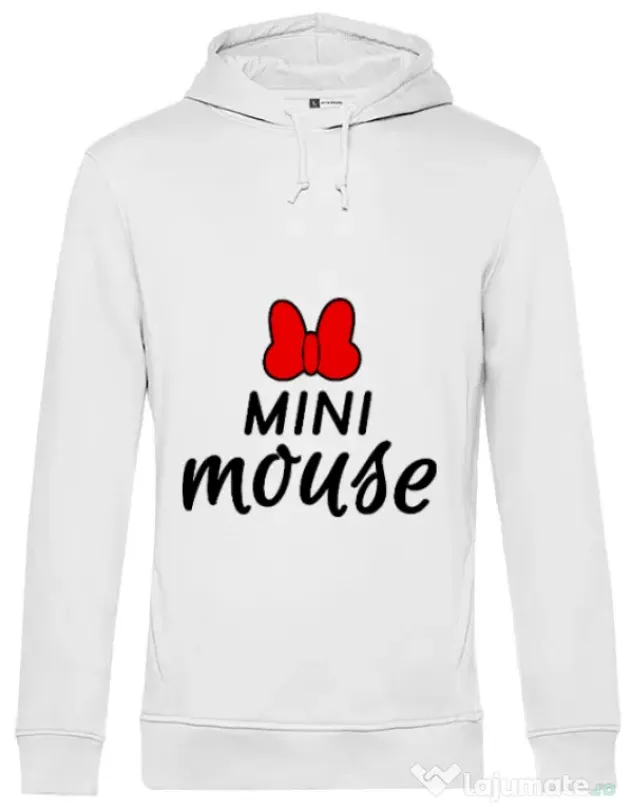 Hoodie barbat cu gluga Mini mouse Alb