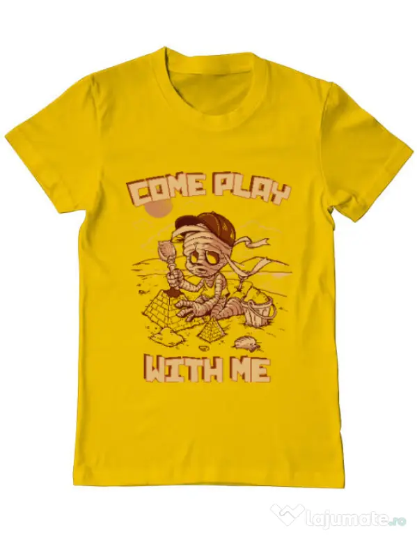 Tricou ADLER barbat Come play with me Galben