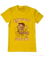Tricou ADLER barbat Come play with me Galben