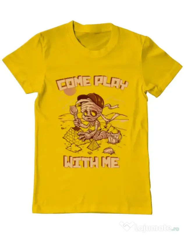 Tricou ADLER barbat Come play with me Galben