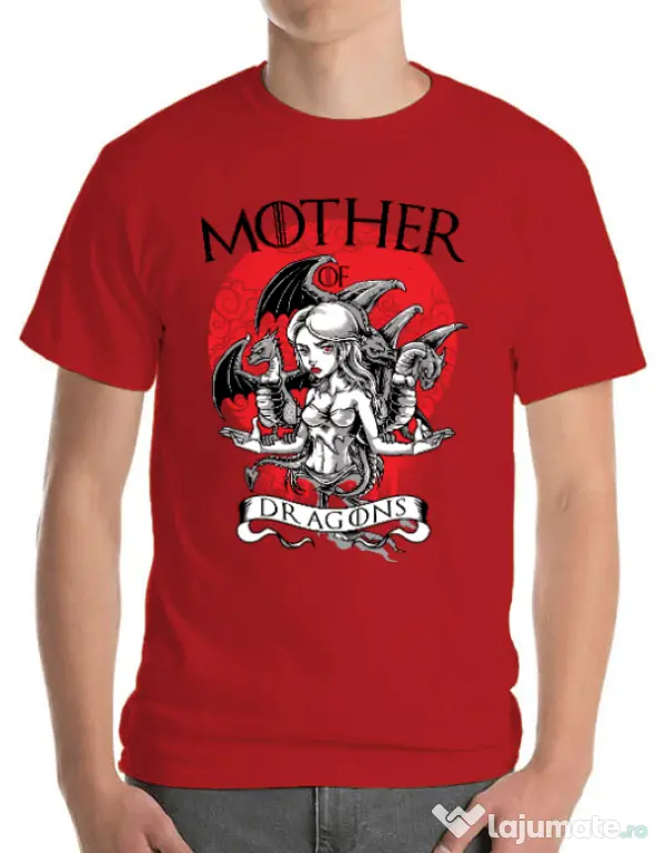 Tricou ADLER barbat Mother of dragons Rosu