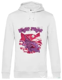 Hoodie barbat cu gluga Night flight Alb