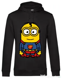 Hoodie barbat cu gluga Super minion Negru