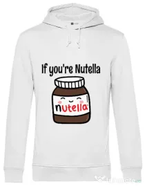 Hoodie barbat cu gluga If you are nutella Alb