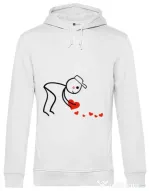 Hoodie barbat cu gluga Dovezi de dragoste 2 Alb