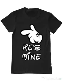 Tricou ADLER barbat He is mine Negru