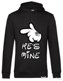 Hoodie barbat cu gluga He is mine Negru