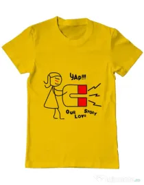 Tricou ADLER barbat Our love story 1 Galben