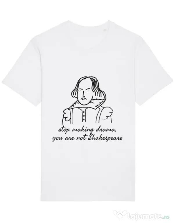 Tricou STANLEY STELLA barbat Stop making drama Alb