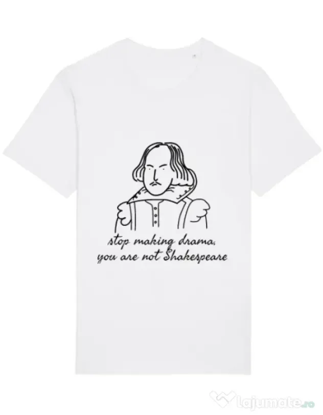 Tricou STANLEY STELLA barbat Stop making drama Alb