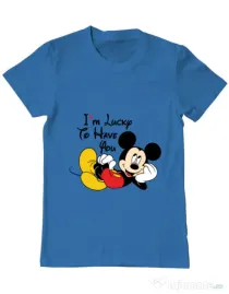 Tricou ADLER barbat Lucky to have you Albastru azuriu