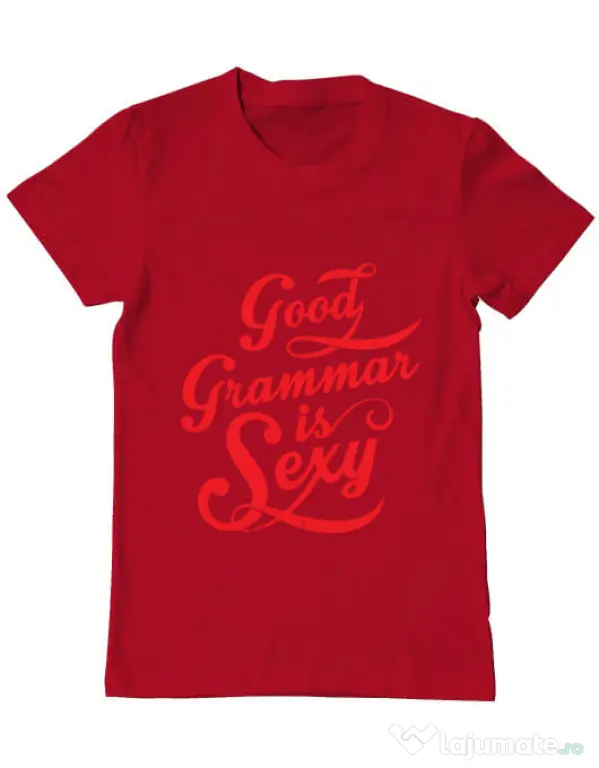Tricou ADLER barbat Good grammar Rosu