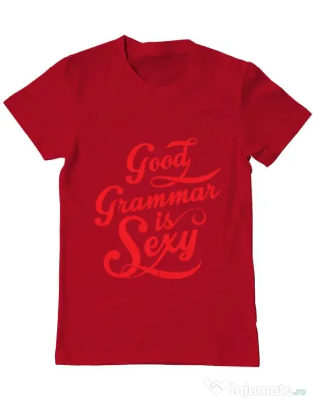 Tricou ADLER barbat Good grammar Rosu