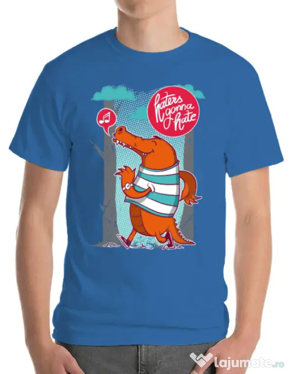 Tricou ADLER barbat Haters gonna hate Albastru azuriu