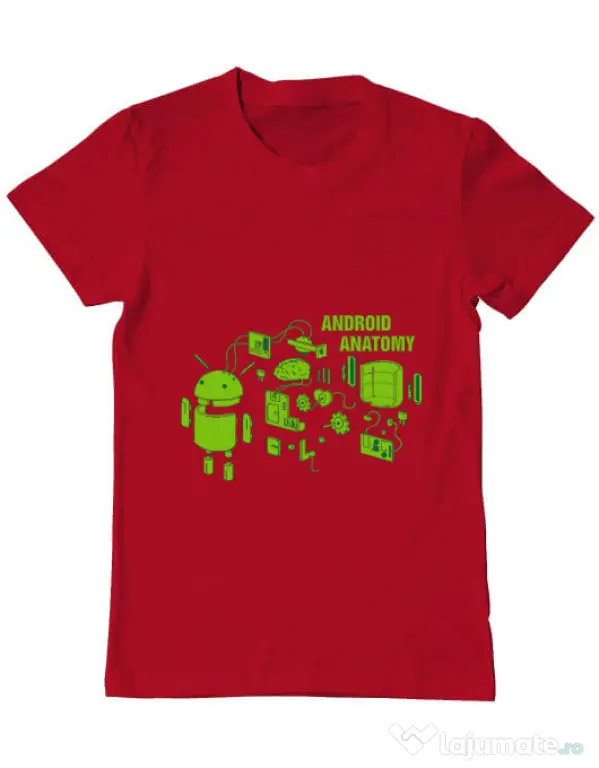 Tricou ADLER barbat Android anatomy Rosu