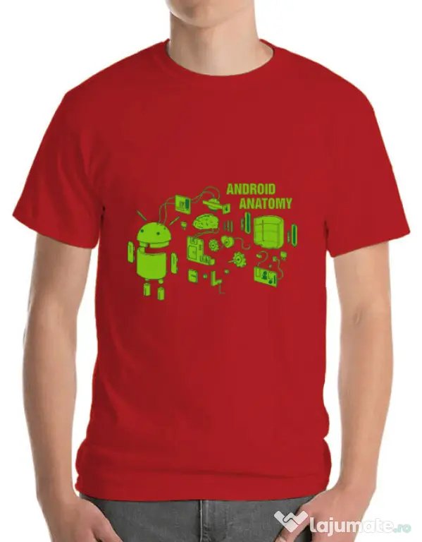 Tricou ADLER barbat Android anatomy Rosu