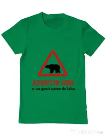 Tricou ADLER barbat Atentie urs Verde mediu