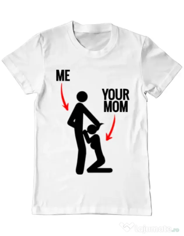 Tricou ADLER barbat Me your mom Alb