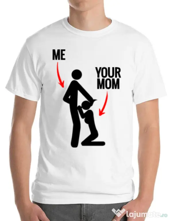 Tricou ADLER barbat Me your mom Alb