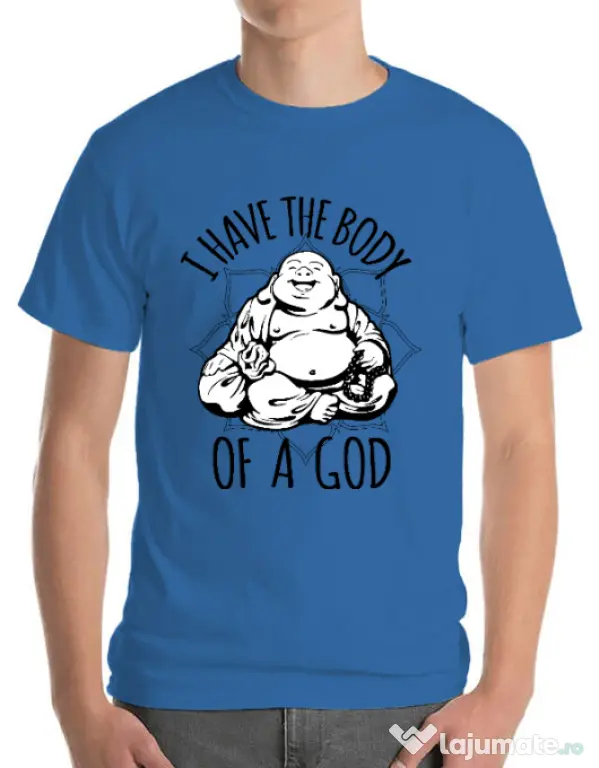 Tricou ADLER barbat Body of a god Albastru azuriu