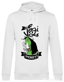 Hoodie barbat cu gluga Cai verzi Alb