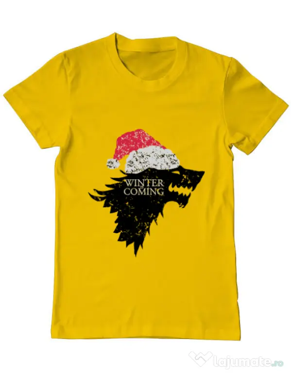 Tricou ADLER barbat Christmas is coming Galben