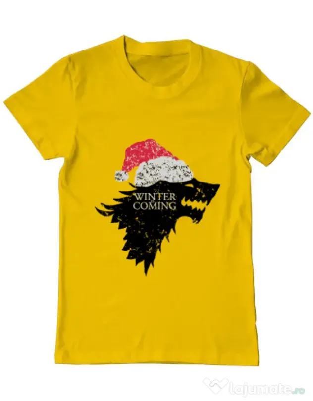 Tricou ADLER barbat Christmas is coming Galben