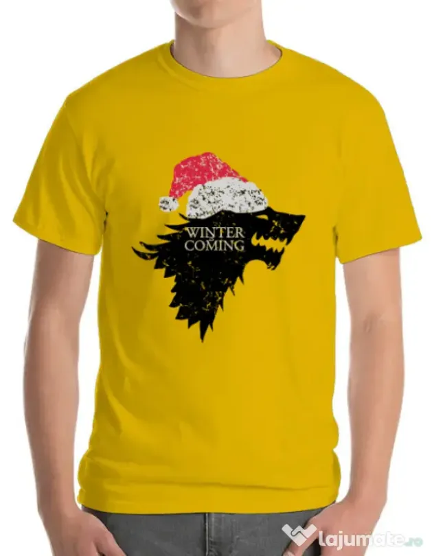 Tricou ADLER barbat Christmas is coming Galben