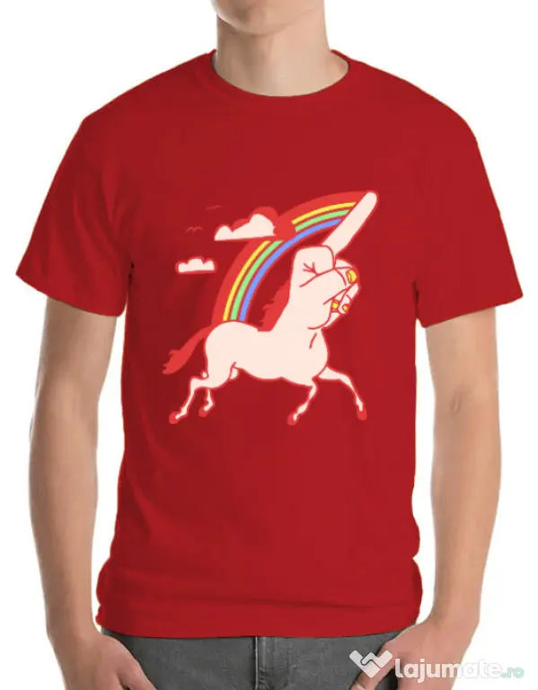 Tricou ADLER barbat FUnicorn Rosu