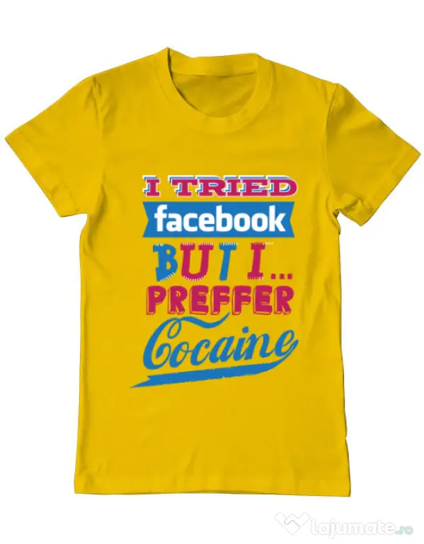 Tricou ADLER barbat I tried Bacebook Galben