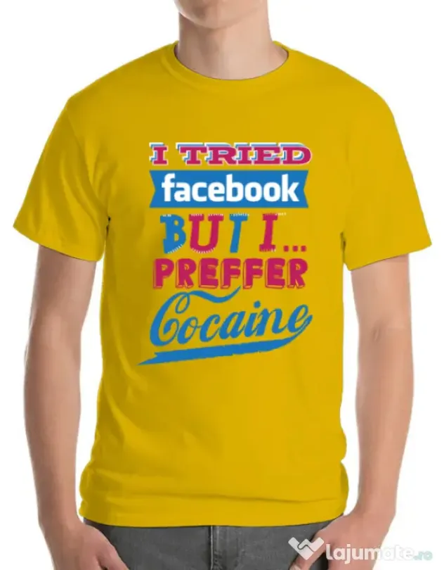 Tricou ADLER barbat I tried Bacebook Galben