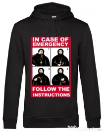 Hoodie barbat cu gluga In case of emergency Negru