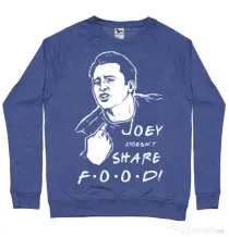 Bluza ADLER barbat Joey doesnt share food Albastru melanj