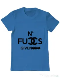 Tricou ADLER barbat No fucks given Albastru azuriu