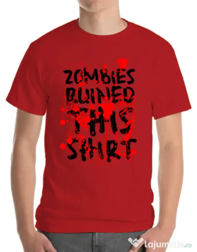 Tricou ADLER barbat Zombies Rosu