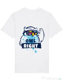 Tricou STANLEY STELLA barbat Owl right Alb