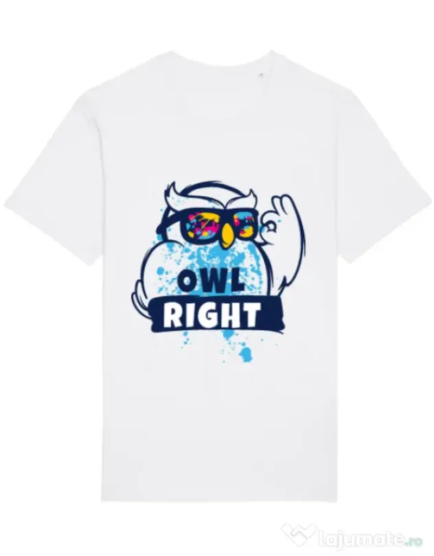 Tricou STANLEY STELLA barbat Owl right Alb