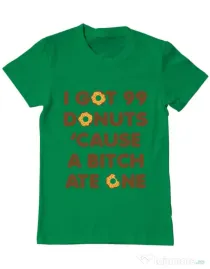 Tricou ADLER barbat 99 Donuts Verde mediu
